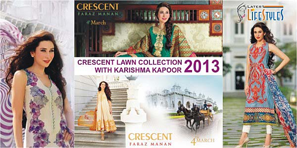 Crescent Lawn Collection 2013 with Karishma Kapoor