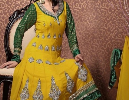 Latest Bridal Mehndi Wedding Dresses Collection 2014