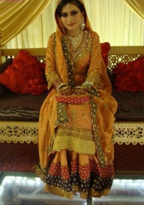 Latest Bridal Mehndi Wedding Dresses Collection 2014