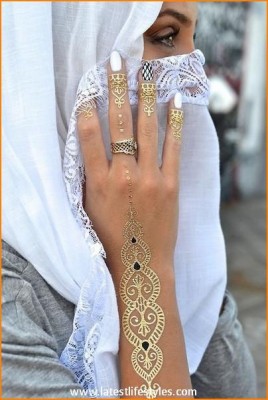 Arabic White Henna Designs for Women