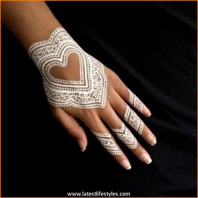 Beautiful White Henna Tattoos for Hands