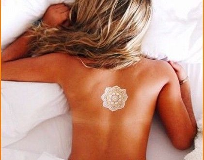 White Henna Patterns on Body